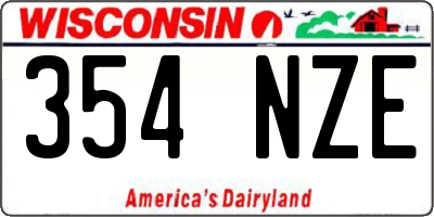 WI license plate 354NZE