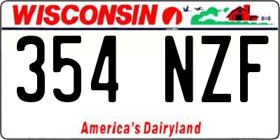 WI license plate 354NZF