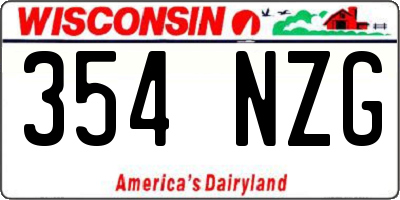 WI license plate 354NZG