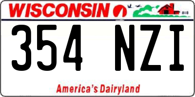 WI license plate 354NZI