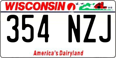 WI license plate 354NZJ