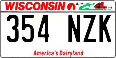 WI license plate 354NZK