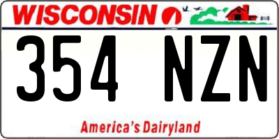 WI license plate 354NZN