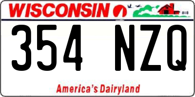 WI license plate 354NZQ