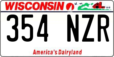WI license plate 354NZR