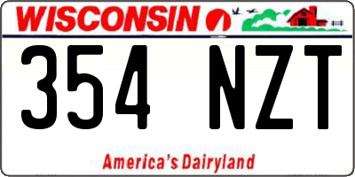 WI license plate 354NZT
