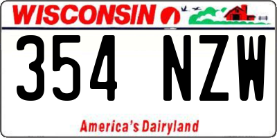 WI license plate 354NZW