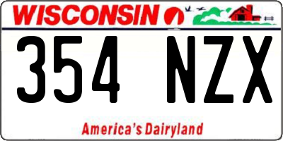 WI license plate 354NZX