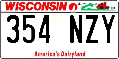 WI license plate 354NZY