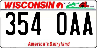 WI license plate 354OAA