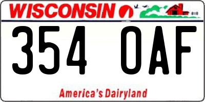WI license plate 354OAF