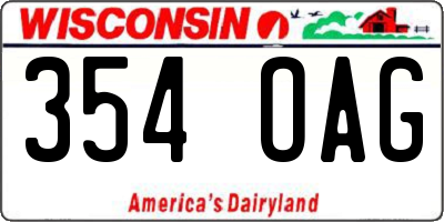 WI license plate 354OAG