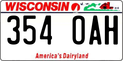 WI license plate 354OAH