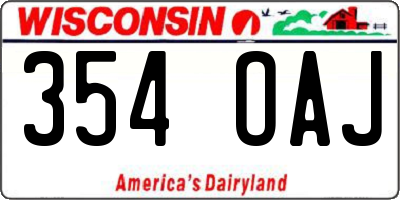 WI license plate 354OAJ