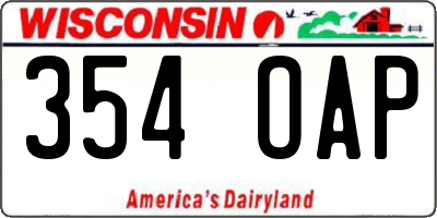WI license plate 354OAP