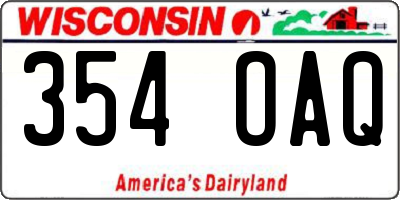 WI license plate 354OAQ