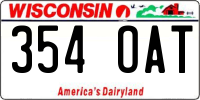 WI license plate 354OAT
