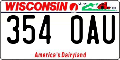 WI license plate 354OAU