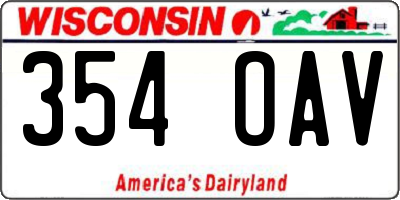 WI license plate 354OAV