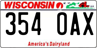 WI license plate 354OAX