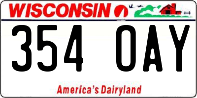 WI license plate 354OAY