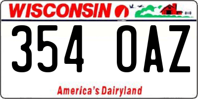 WI license plate 354OAZ