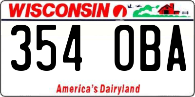 WI license plate 354OBA