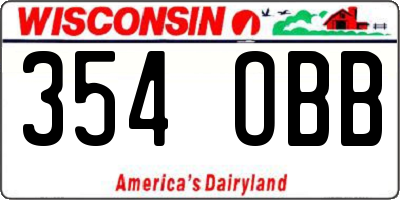 WI license plate 354OBB
