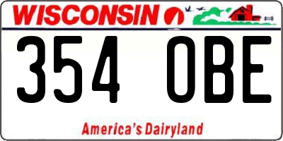 WI license plate 354OBE