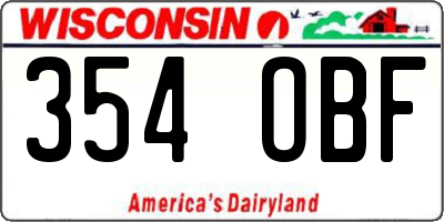 WI license plate 354OBF