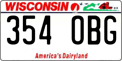 WI license plate 354OBG