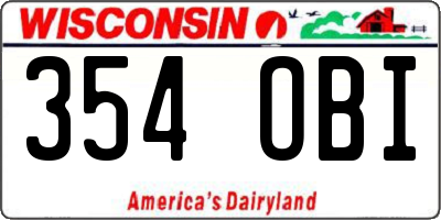 WI license plate 354OBI