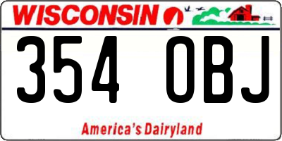 WI license plate 354OBJ