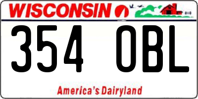 WI license plate 354OBL