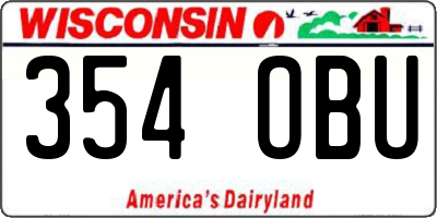 WI license plate 354OBU