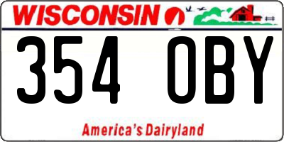 WI license plate 354OBY