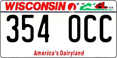 WI license plate 354OCC
