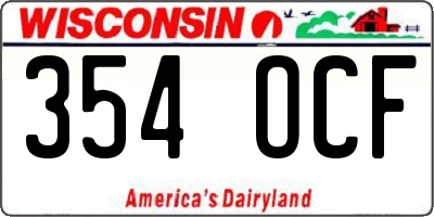 WI license plate 354OCF