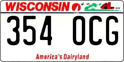 WI license plate 354OCG