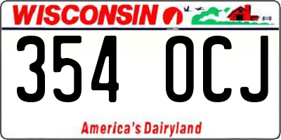 WI license plate 354OCJ