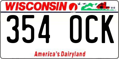 WI license plate 354OCK