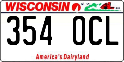 WI license plate 354OCL