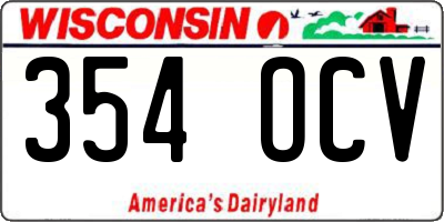 WI license plate 354OCV