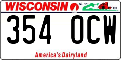 WI license plate 354OCW
