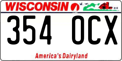WI license plate 354OCX