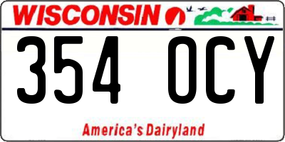 WI license plate 354OCY