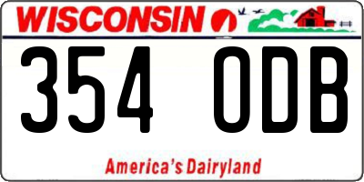 WI license plate 354ODB