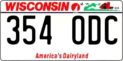 WI license plate 354ODC