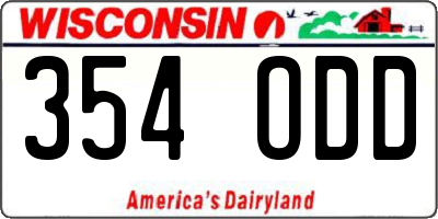 WI license plate 354ODD