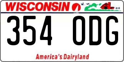 WI license plate 354ODG